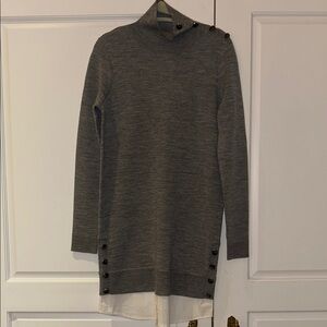 Veronica Beard Heather Gray Turtleneck Knit Dress